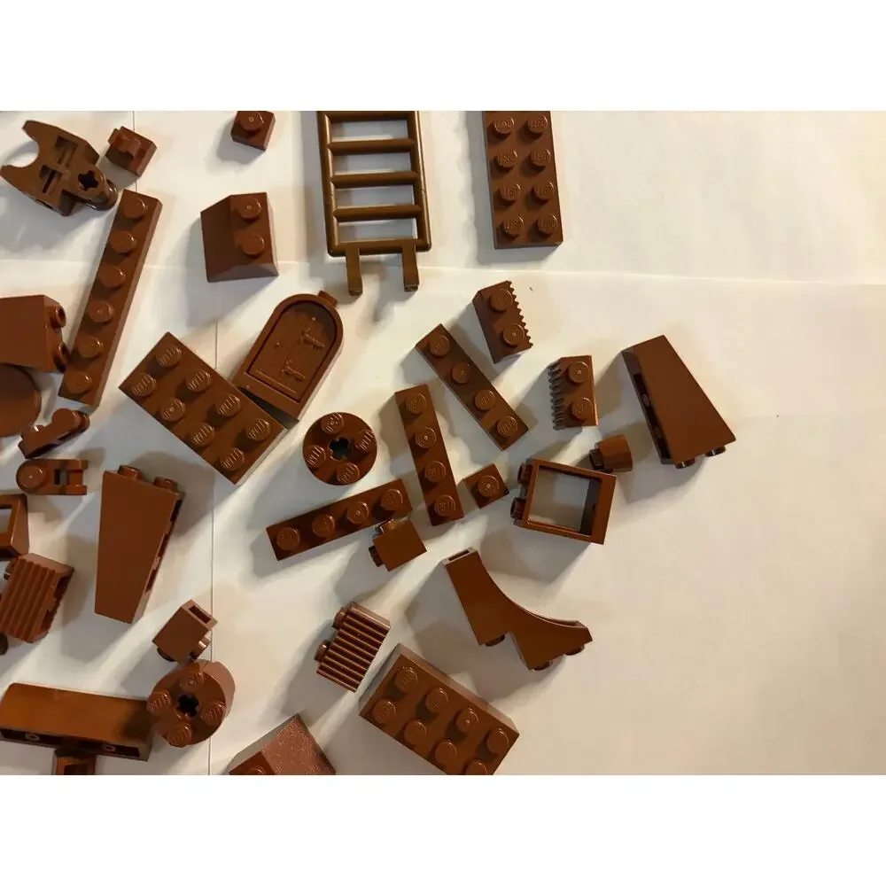 LEGO Brown Parts Lot LEGO Bricks Plates Slopes Door Ladder MOC Bulk ~52 Pieces